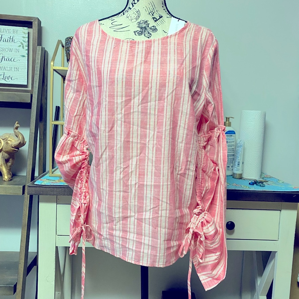 Pink stripe blouse
